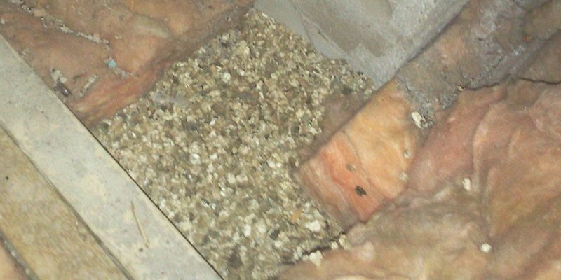 Vermiculite and Glass Wool attic insulation